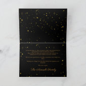 ハッピーニューイヤーブラック&金ゴールドスターエレガント カード (内部)