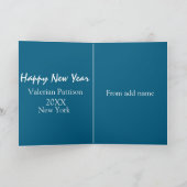 ハッピーニューイヤーブルー名所年ボホーシンプル カード (内部)