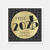 ハッピーニューイヤーペーパーナプキン スタンダードカクテルナプキン (正面)