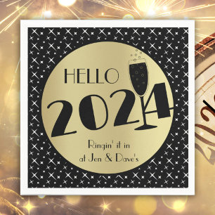 ハッピーニューイヤーペーパーナプキン スタンダードカクテルナプキン