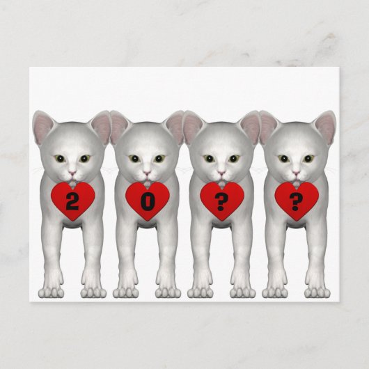 ハッピーニューイヤーホワイトキットン2024はがき ポストカード (正面)