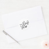 ハッピーニューイヤーホワイトシンプル ラウンドシール (封筒)