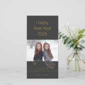 ハッピーニューイヤーボトルガラス色モチベーション写真 シーズンカード (スタンド正面)