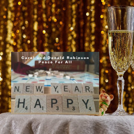 ハッピーニューイヤーボードワードゲームフレーズお祝い 招待状