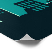 ハッピーニューイヤーミッドセンチュリーモダンスタイル ポスター (角)