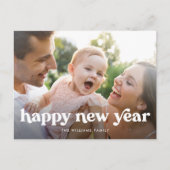 ハッピーニューイヤーミニマルシンプル1写真 シーズンポストカード (正面)