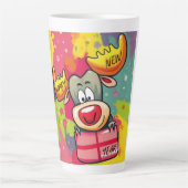 ハッピーニューイヤームース – フェスティバルお祝いデザイン カフェラテマグ (正面)