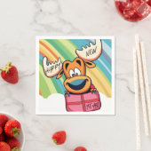 ハッピーニューイヤームース – フェスティバルお祝いデザイン スタンダードカクテルナプキン (インサイチュ)