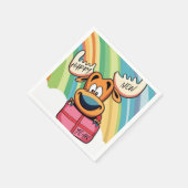 ハッピーニューイヤームース – フェスティバルお祝いデザイン スタンダードカクテルナプキン (角)