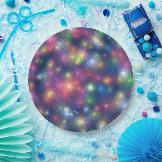 ハッピーニューイヤーメリークリスマスパーティーグリッタースター ペーパープレート (パーティー)