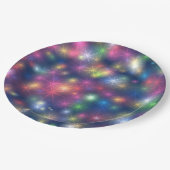 ハッピーニューイヤーメリークリスマスパーティーグリッタースター ペーパープレート (アングル)