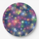 ハッピーニューイヤーメリークリスマスパーティーグリッタースター ペーパープレート (正面)