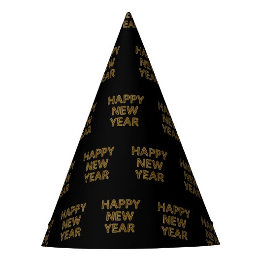 ハッピーニューイヤーモダンタイポグラフィ パーティーハット (正面)