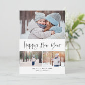 ハッピーニューイヤーモダンブラシスクリプト写真 シーズンカード (スタンド正面)