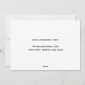 ハッピーニューイヤーモダンブラックタイポグラフィシック写真 シーズンカード (裏面)