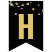 ハッピーニューイヤーモダンブラック金ゴールドパーティー バンティングフラッグ (第2の旗)