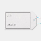 ハッピーニューイヤーモダンミニマリスト白黒 ギフトタグ (正面(横))