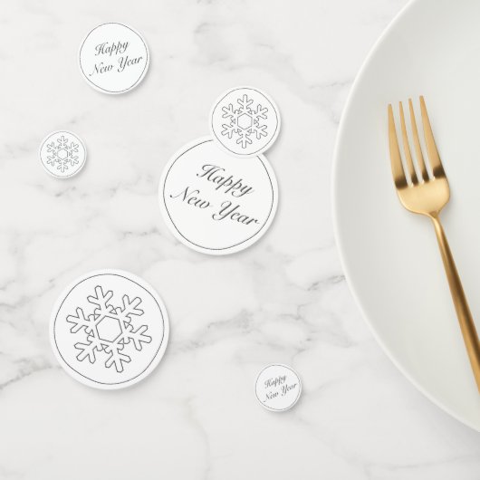 ハッピーニューイヤーモダンミニマリスト白黒 コンフェッティ (グループ)