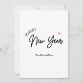 ハッピーニューイヤーモダンミニマルタイポグラフィホワイト シーズンカード (正面)