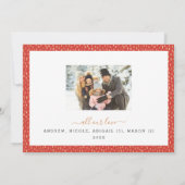 ハッピーニューイヤーモダン赤エレガントいシンプル名刺 招待状 (裏面)