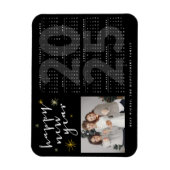 ハッピーニューイヤーモダン金ゴールドスターバスト2025カレンダー マグネット (縦)