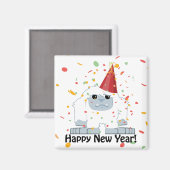 ハッピーニューイヤーユキヒョウ マグネット (正面/裏面)