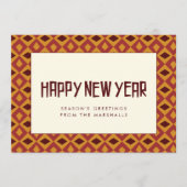 ハッピーニューイヤーレトロミッドセンチュリーパターン シーズンカード (正面)