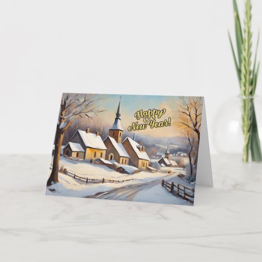 ハッピーニューイヤーヴィンテージウィンターチャーチ シーズンカード (正面)