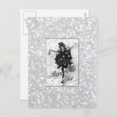 ハッピーニューイヤーヴィンテージフラッパー葉書 シーズンポストカード (正面/裏面)