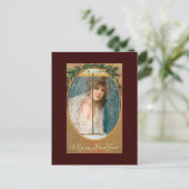 ハッピーニューイヤーヴィンテージポストカードレディ シーズンポストカード (スタンド正面)