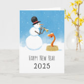 ハッピーニューイヤー中国のスネークルナ〔占星術の〕十二宮図2025 カード (黄色い花)