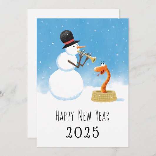 ハッピーニューイヤー中国のスネークルナ〔占星術の〕十二宮図2025 シーズンカード (正面/裏面)