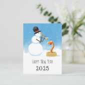 ハッピーニューイヤー中国のスネークルナ〔占星術の〕十二宮図2025 シーズンポストカード (スタンド正面)