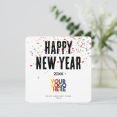 ハッピーニューイヤー企業のビジネスロゴ (スタンド正面)