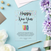 ハッピーニューイヤー企業のビジネスロゴ アクリル招待状 (インサイチュ (ウェディング))