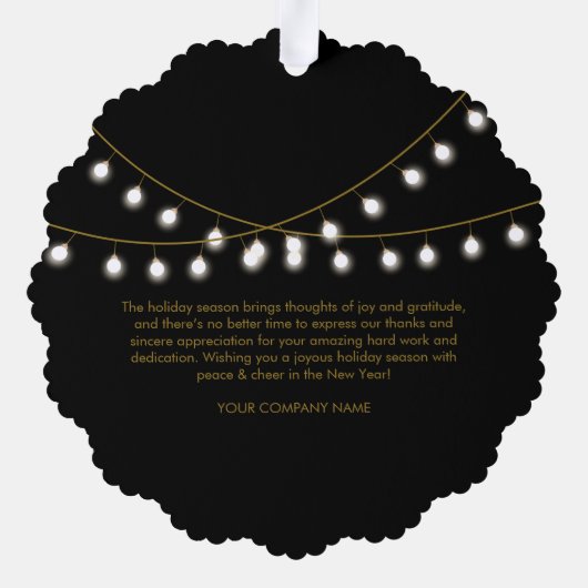 ハッピーニューイヤー企業のビジネスロゴ オーナメントカード (裏面)