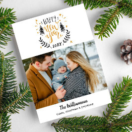 ハッピーニューイヤー写真おもしろいフェスティバルハンドドロー シーズンカード