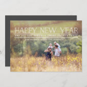 ハッピーニューイヤー写真タイポグラフィホリデーカード シーズンカード (正面/裏面)