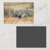 ハッピーニューイヤー写真タイポグラフィホリデーカード ノートカード (正面/裏面)