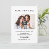 ハッピーニューイヤー写真妊娠 案内状 (スタンド正面)