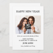 ハッピーニューイヤー写真妊娠 案内状 (正面/裏面)