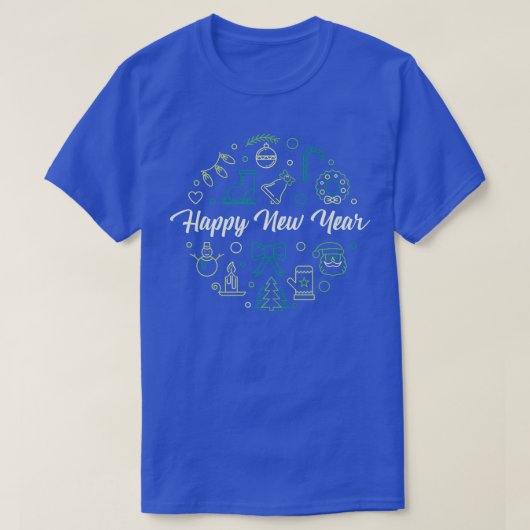ハッピーニューイヤー冬の休日 Tシャツ (デザイン正面)
