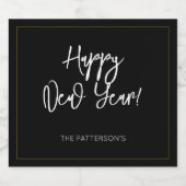 ハッピーニューイヤー名きらめくワインラベルおもしろいモデア スパークリングワインラベル (シングルラベル)