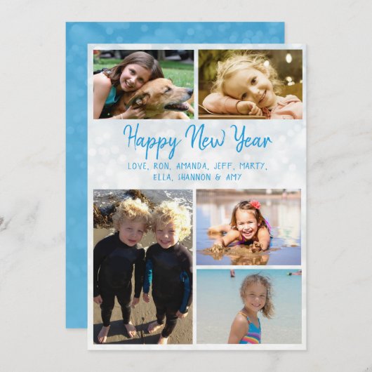 ハッピーニューイヤー大家族フォトカード シーズンカード (正面/裏面)