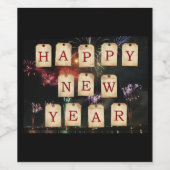 ハッピーニューイヤー大文字 ワインラベル (シングルラベル)