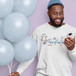 ハッピーニューイヤー子猫 スウェットシャツ