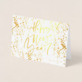 ハッピーニューイヤー実在インフォイル手書き文字 箔カード (正面)