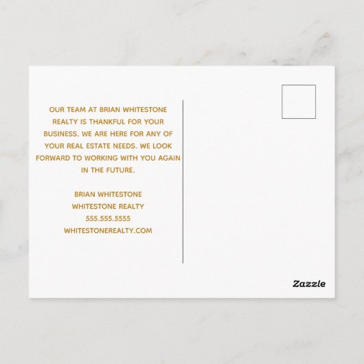 ハッピーニューイヤー実在不動産会社の金ゴールド企業の ポストカード (裏面)