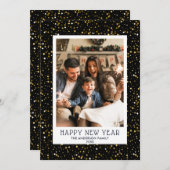 ハッピーニューイヤー家族の休日のフォトカード (正面/裏面)