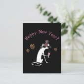 ハッピーニューイヤー引用文と猫 ポストカード (スタンド正面)